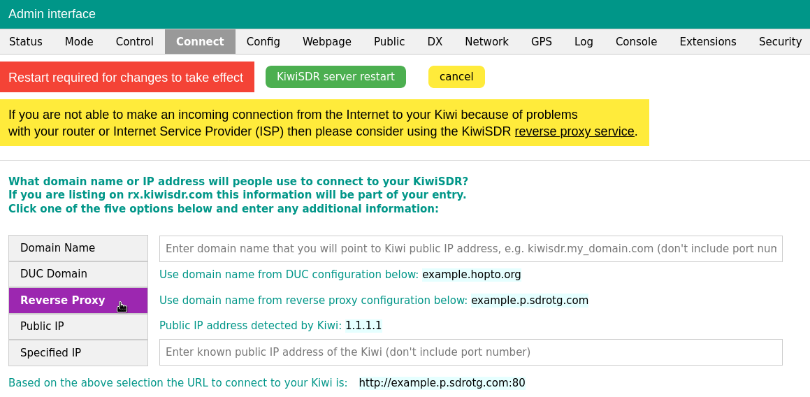 Enable reverse proxy